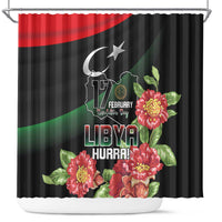 Libya Revolution Day Shower Curtain Libyan Map With Pomegranate Blossom - Wonder Print Shop