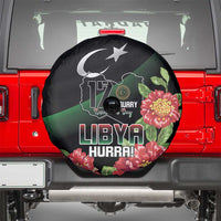 Libya Revolution Day Spare Tire Cover Libyan Map With Pomegranate Blossom - Wonder Print Shop