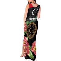 Personalized Libya Revolution Day Tank Maxi Dress Libyan Map With Pomegranate Blossom - Wonder Print Shop