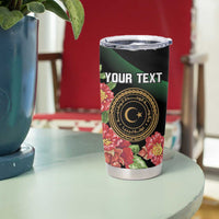 Personalized Libya Revolution Day Tumbler Cup Libyan Map With Pomegranate Blossom - Wonder Print Shop