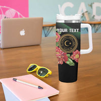 Personalized Libya Revolution Day Tumbler With Handle Libyan Map With Pomegranate Blossom - Wonder Print Shop