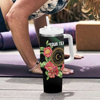 Personalized Libya Revolution Day Tumbler With Handle Libyan Map With Pomegranate Blossom - Wonder Print Shop