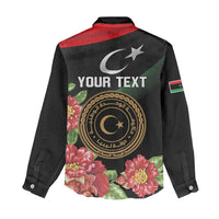 Personalized Libya Revolution Day Women Casual Shirt Libyan Map With Pomegranate Blossom - Wonder Print Shop