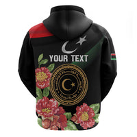 Personalized Libya Revolution Day Zip Hoodie Libyan Map With Pomegranate Blossom - Wonder Print Shop