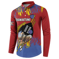 Personalized Eswatini Umhlanga Button Sweatshirt Nguni Shield With Reed - Wonder Print Shop