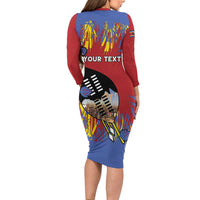 Personalized Eswatini Umhlanga Family Matching Long Sleeve Bodycon Dress and Hawaiian Shirt Nguni Shield With Reed - Wonder Print Shop