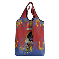 Eswatini Umhlanga Grocery Bag Nguni Shield With Reed - Wonder Print Shop