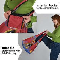 Eswatini Umhlanga Grocery Bag Nguni Shield With Reed - Wonder Print Shop