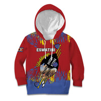Personalized Eswatini Umhlanga Kid Hoodie Nguni Shield With Reed - Wonder Print Shop