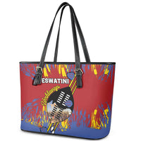 Eswatini Umhlanga Leather Tote Bag Nguni Shield With Reed - Wonder Print Shop