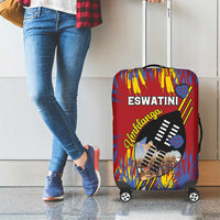 Eswatini Umhlanga Luggage Cover Nguni Shield With Reed - Wonder Print Shop