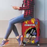 Eswatini Umhlanga Luggage Cover Nguni Shield With Reed - Wonder Print Shop
