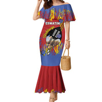 Personalized Eswatini Umhlanga Mermaid Dress Nguni Shield With Reed - Wonder Print Shop