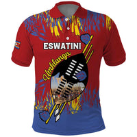 Personalized Eswatini Umhlanga Polo Shirt Nguni Shield With Reed - Wonder Print Shop