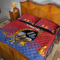 Eswatini Umhlanga Quilt Bed Set Nguni Shield With Reed - Wonder Print Shop