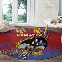 Eswatini Umhlanga Round Carpet Nguni Shield With Reed - Wonder Print Shop