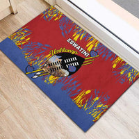 Eswatini Umhlanga Rubber Doormat Nguni Shield With Reed - Wonder Print Shop