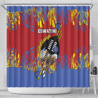 Eswatini Umhlanga Shower Curtain Nguni Shield With Reed - Wonder Print Shop