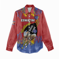 Personalized Eswatini Umhlanga Women Casual Shirt Nguni Shield With Reed - Wonder Print Shop