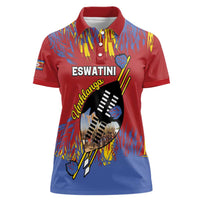 Personalized Eswatini Umhlanga Women Polo Shirt Nguni Shield With Reed - Wonder Print Shop