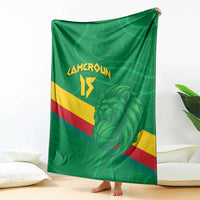 Custom Cameroon Basketball Blanket Go Champions Indomitable Lions - Wonder Print Shop