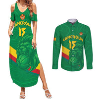 Custom Cameroon Basketball Couples Matching Summer Maxi Dress and Long Sleeve Button Shirt Go Champions Indomitable Lions - Wonder Print Shop