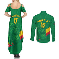 Custom Cameroon Basketball Couples Matching Summer Maxi Dress and Long Sleeve Button Shirt Go Champions Indomitable Lions - Wonder Print Shop