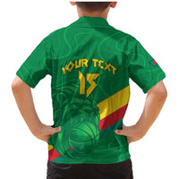 Custom Cameroon Basketball Family Matching Mermaid Dress and Hawaiian Shirt Go Champions Indomitable Lions - Wonder Print Shop
