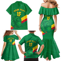 Custom Cameroon Basketball Family Matching Mermaid Dress and Hawaiian Shirt Go Champions Indomitable Lions - Wonder Print Shop