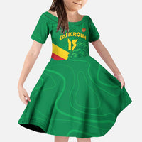 Custom Cameroon Basketball Family Matching Off Shoulder Maxi Dress and Hawaiian Shirt Go Champions Indomitable Lions - Wonder Print Shop