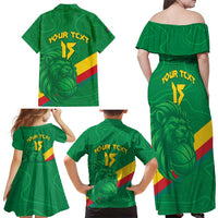 Custom Cameroon Basketball Family Matching Off Shoulder Maxi Dress and Hawaiian Shirt Go Champions Indomitable Lions - Wonder Print Shop