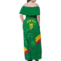 Custom Cameroon Basketball Family Matching Off Shoulder Maxi Dress and Hawaiian Shirt Go Champions Indomitable Lions - Wonder Print Shop