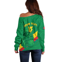 Custom Cameroon Basketball Off Shoulder Sweater Go Champions Indomitable Lions - Wonder Print Shop