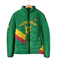 Custom Cameroon Basketball Padded Jacket Go Champions Indomitable Lions - Wonder Print Shop