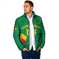 Custom Cameroon Basketball Padded Jacket Go Champions Indomitable Lions - Wonder Print Shop