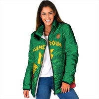 Custom Cameroon Basketball Padded Jacket Go Champions Indomitable Lions - Wonder Print Shop