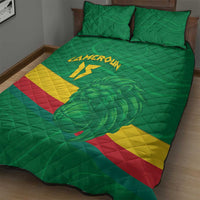 Custom Cameroon Basketball Quilt Bed Set Go Champions Indomitable Lions - Wonder Print Shop