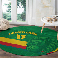 Custom Cameroon Basketball Round Carpet Go Champions Indomitable Lions - Wonder Print Shop