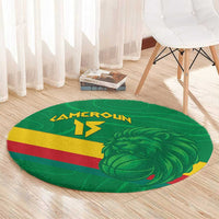 Custom Cameroon Basketball Round Carpet Go Champions Indomitable Lions - Wonder Print Shop