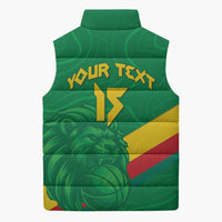 Custom Cameroon Basketball Sleeveless Puffer Jacket Go Champions Indomitable Lions - Wonder Print Shop