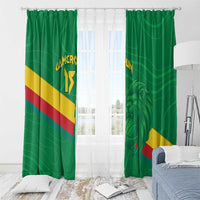 Custom Cameroon Basketball Window Curtain Go Champions Indomitable Lions - Wonder Print Shop