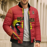 Custom Uganda Basketball Bomber Puffer Jacket Go Silverbacks - Wonder Print Shop