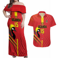 Custom Uganda Basketball Couples Matching Off Shoulder Maxi Dress and Hawaiian Shirt Go Silverbacks - Wonder Print Shop