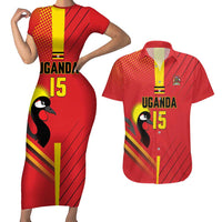 Custom Uganda Basketball Couples Matching Short Sleeve Bodycon Dress and Hawaiian Shirt Go Silverbacks - Wonder Print Shop