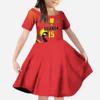 Custom Uganda Basketball Family Matching Long Sleeve Bodycon Dress and Hawaiian Shirt Go Silverbacks - Wonder Print Shop