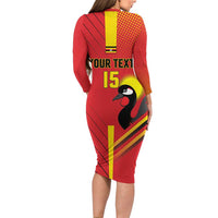 Custom Uganda Basketball Family Matching Long Sleeve Bodycon Dress and Hawaiian Shirt Go Silverbacks - Wonder Print Shop