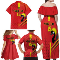 Custom Uganda Basketball Family Matching Off Shoulder Maxi Dress and Hawaiian Shirt Go Silverbacks - Wonder Print Shop