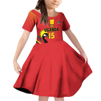 Custom Uganda Basketball Family Matching Off Shoulder Short Dress and Hawaiian Shirt Go Silverbacks - Wonder Print Shop