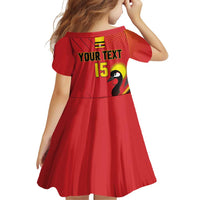 Custom Uganda Basketball Family Matching Off Shoulder Short Dress and Hawaiian Shirt Go Silverbacks - Wonder Print Shop