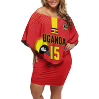 Custom Uganda Basketball Family Matching Off Shoulder Short Dress and Hawaiian Shirt Go Silverbacks - Wonder Print Shop